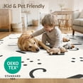 thumbnail image 4 of ODIKA 6'x9' Black White Abstract Scattered Dots Lines Washable Area Rug Modern Minimalist Geometric Confetti Style Non-Slip, Easy Care, for Family Room, Living Mater Bedroom, 4 of 7