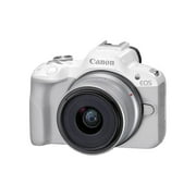 Canon EOS R50 Mirrorless Camera w/18-45mm Lens + 2pc 64GB Ultra Memory Card + Directional Mic + Tripod + Camera Case + More (24pc Bundle) (International Version)