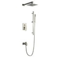 thumbnail image 2 of Lexora LSS12011BN 8 in. Cero Square Rain Shower & Handheld Set, Brushed Nickel, 2 of 10