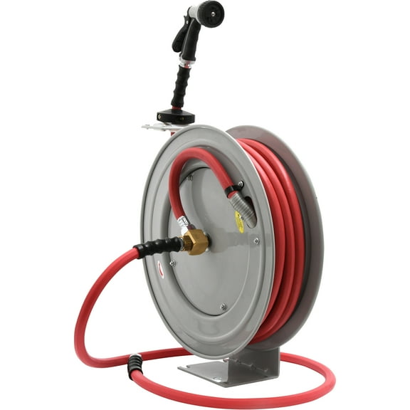 Avagard Retractable Hose Reel, Includes 5/8in. x 50ft. Hot/Cold Water Hose, Model# AVGWR5850-2