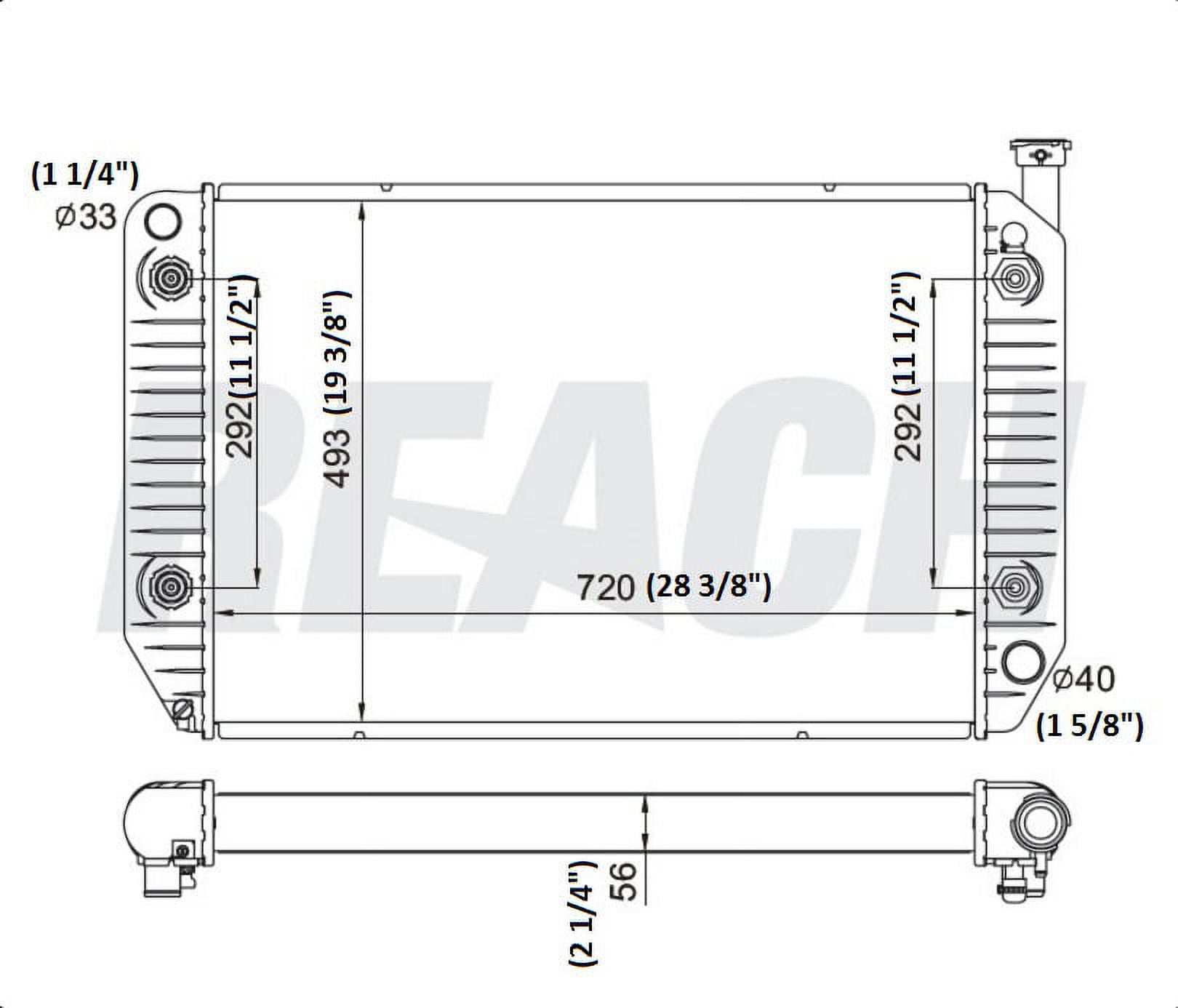 REACH Radiator 41-1530 for 1994-1998 Chevrolet P30; 1994-1998 GMC P3500
