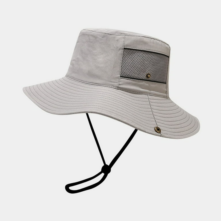 Bush Hat Men's Sun Hat 61 Breathable Wide Brim Boonie Hat Outdoor Mesh Cap for Travel Fishing Hair Hat Alt Hat, Size: One size, Gray