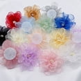 thumbnail image 5 of Nvzi 10 flores de organza de 8,9 cm (3,54"), de hilo transparente con centro para manualidades, apliques, sombreros de tela, decoración de bodas y fiestas, color blanco., 5 of 5