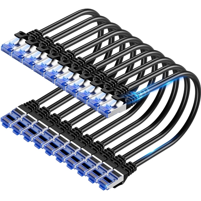 Cable Ethernet TuokaJu Cat6A 10Gbps Blindado 0,9 m Paquete de 10