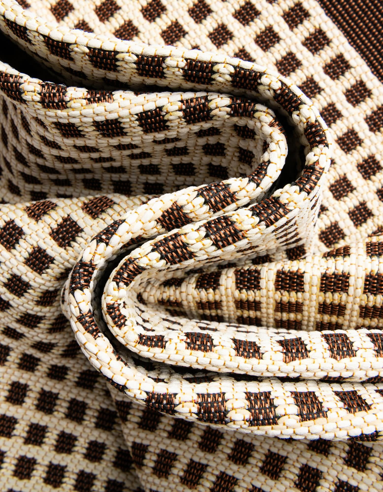 Unique Loom Outdoor Border Collection Area Rug - Frame (5' 1" x 8' Rectangle Brown/Ivory)