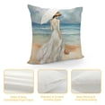 thumbnail image 4 of Fenyluxe Beach Woman Fashion Style High-Quality Dirt-Resistant Throw Pillow Covers 1PC, Summer Printed on Both Sides, Ideal for Couch, Sofa, Bed, Living Room, Bedroom 22x22in, 4 of 5