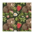 thumbnail image 4 of WYYP Bears Strawberries Pattern Square Tablecloth Full Width Single-Sided Printing 100% Polyester Fiber 36*36, 4 of 8