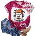 thumbnail image 4 of mgoYE Halloween Shirts for Women Halloween Shirts for Women: Halloween Pumpkin Shirt Cute Ghost Shirts Spooky Season Tee Fall Graphic Short Sleeve Tee(Hot Pink,S), 4 of 7