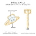 thumbnail image 6 of Rosec Jewels 7 MM Asscher Cut Moissanite Solitaire Ring in Bezel Setting with Sleek Accent, 18K Yellow Gold, US 3.00, 6 of 9