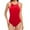 Red, variant on QHFBli Women Tummy Control One Piece Swimsuit Modest Bathing Suit Full Coverage High Neck Swimwear