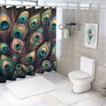 thumbnail image 7 of GOSMITH Durable and Washable Waterproof Abstract Peacock Animal Feather Shower Curtain White, 7 of 7