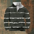 thumbnail image 2 of yillto Men Striped Sweatshirts Big and Tall Tops Quarter Zipper Pullover Long Sleeve Loose Sweatshirt, 2 of 5