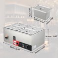 thumbnail image 2 of Yesurprise Commercial Food Warmer 4.7QT*4- Electric Steam Table 1200W Professional Countertop Stainless Steel Buffet Bain Marie 86-185°F Temp Control for Catering and Restaurants, 2 of 7