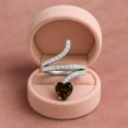 thumbnail image 5 of 7MM Heart Shape Wrap Bypass Ring smoky Quartz 925 Silver Women Valentines Day Gifts Rings, 5 of 6