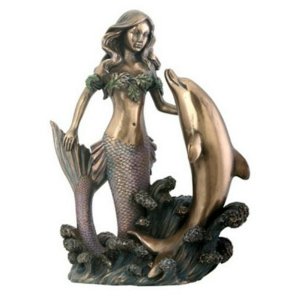 Mermaid with Dolphin Figurine Decoration Statue - Walmart.com