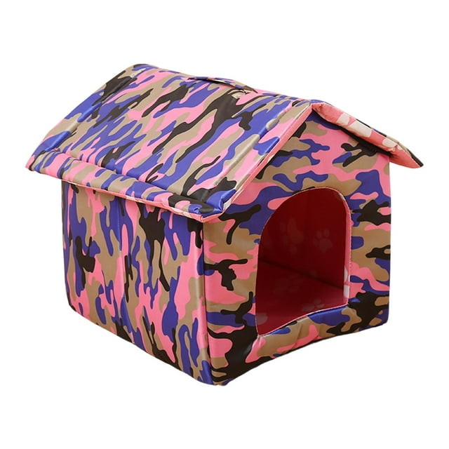 Caseta para gatos al libre, caseta para perros, fácil de montar, nido comunitario desmontable, cama cueva para mascotas, refugio de invierno para Tamaño pequeño 33 x 30 x 33 cm