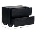 thumbnail image 3 of Safvaieh Couture Beethoven Scandinavian Wood and Metal Nightstand, Black, 3 of 14