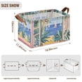 thumbnail image 7 of Yayeee Foldable Storage Basket for Shelves with Handles Waterproof Cloth Bins, Seaside Leaves, 7 of 7