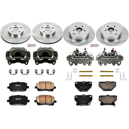 Front and Rear Brake Pad and Rotor Kit - Compatible with 2005 - 2006 Toyota Corolla - Power Stop