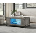 thumbnail image 2 of Wood LED Coffee Table  for Living Room, Rustic Gray, 2 of 6