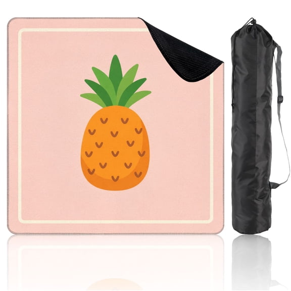 Mahjong Mat 31.5" x 31.5" Pineapple Flat Soft Pink Border Non-Slip Noise Reduction Mahjong Accessories Gifts for Board and Tile Games