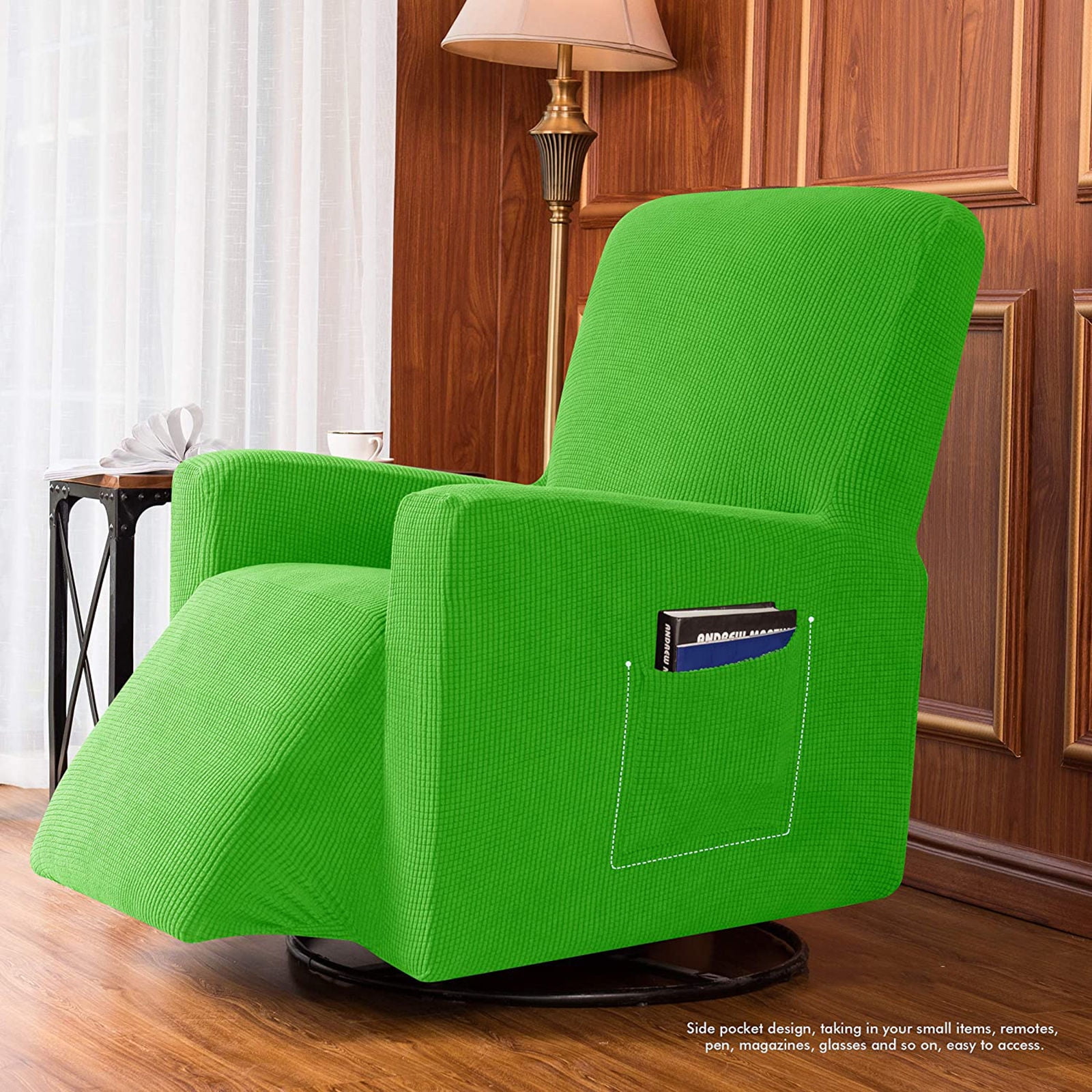 Stretch Recliner Chair Slipcover, 1-Piece Soft Armchair Cover Washable Sofa Cover Non Slip