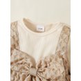 thumbnail image 4 of Robe de Princesse pour Tout-Petites Filles, Grand Nœud, Manches Longues, Patchwork, Ligne A, Robe d'Anniversaire pour Fête d'Automne avec Bandeau, 4 of 7