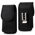 thumbnail image 2 of Vertical Black Rugged Canvas Case Pouch Holster for Samsung Galaxy S10+, S10 Plus, S9+ ,w/ Metal Clip and Belt Loop., 2 of 4