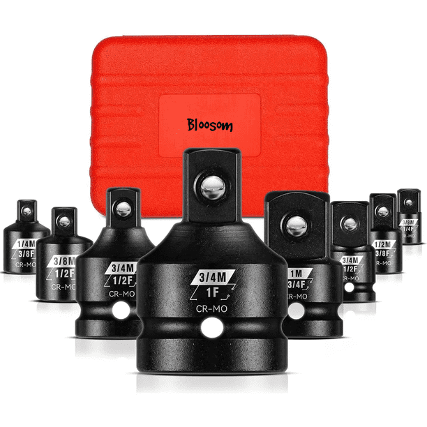 Juego De Adaptadores Bloosom De Impacto P/matraca Negro 8 Pz Estuche Naranja