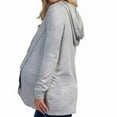 thumbnail image 4 of Youmylove Women Maternity Tee Shirt Irregular Solid Color Hem Casual Long Sleeve O-Neck Basic Nursed Hoodie Hooded Breastfeeding Ladies Stylish Pregnant Clothes, 4 of 5