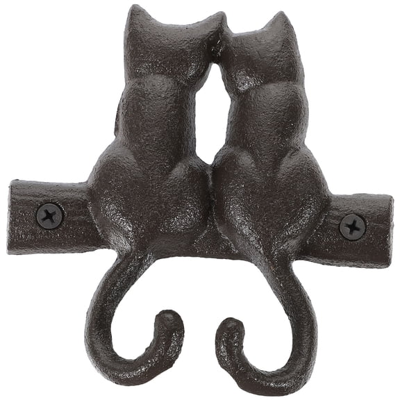 Vintage Style Cast Iron Cat Wall Hooks for Kitchen, Bathroom, Clothes, Keys, and Bags Organizer