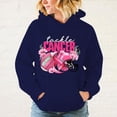 thumbnail image 5 of Sudadera con capucha y estampado de letras para mujer, con mensaje sobre la lucha contra el cáncer de mama, moda informal, manga larga, 5 of 5