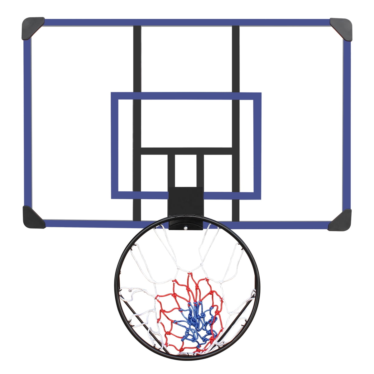 Wall-mounted basketball hoop, 45 x 29 inches shatterproof back, folding hoop, durable hp, 45 x 29 inches shatterproof back, folding hoop, durable hoop and all-weather mesh for indoor and outdoor use