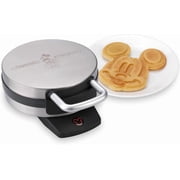 Disney Classic Mickey Waffle Maker, Brushed Stainless Steel,Silver, 7 waffle