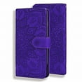 thumbnail image 2 of Dteck Magnetic Wallet Case for Samsung Galaxy A13 5G 2021,PU Leather Case Floral Pattern Embossed Purse Kickstand Flip Cover Card Holders Hand Strap for Samsung Galaxy A13 5G,Purple, 2 of 4