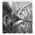 thumbnail image 3 of Ambesonne Futuristic Shower Curtain, Technologic Pattern, 69"Wx75"L, Grey and Pale Grey, 3 of 3