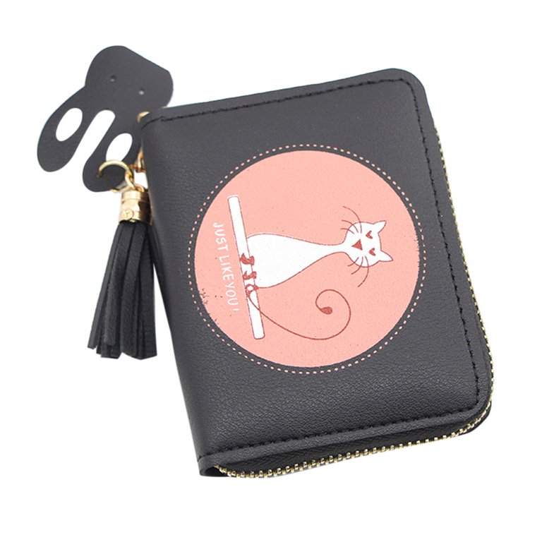 Sehao Yaman Credit Card Wallets for Women Women S Outdoor Fashion Trend Solid Color Fringed Leather Card Wallet PU Travelambo Womens Wallet, Adult