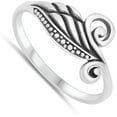 thumbnail image 4 of Elegant Filigree Swirl Leaf Swan Bali Ring .925 Sterling Silver Band Jewelry Female Male Size 9, 4 of 4