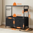 thumbnail image 2 of 20–29 Gallon Aquarium & Reptile Terrarium Stand, Heavy-Duty Metal Fish Tank Stand with Cabinet, Double Shelf Storage, Supports Up to 330 lbs, 2 of 9