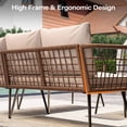 thumbnail image 3 of LAUSAINT HOME 4 Pieces Outdoor Conversation Sets, Patio L-Shaped Metal Sofa with 2 Loveseats, Beige Cushions, 3 of 9
