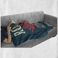 thumbnail image 5 of Rock and Roll Soft Flannel Fleece Throw Blanket, Poster Design of a Guitar 2 Microphones Wings, Cozy Plush for Indoor and Outdoor Use, 70" x 90", Teal Dark Coral, by Ambesonne, 5 of 5