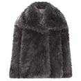 thumbnail image 5 of Womens Fleece Jacket Sevevn Women's Fashion Solid Color Lapel Button Cardigan Fur Long Sleeved Coat, 5 of 5
