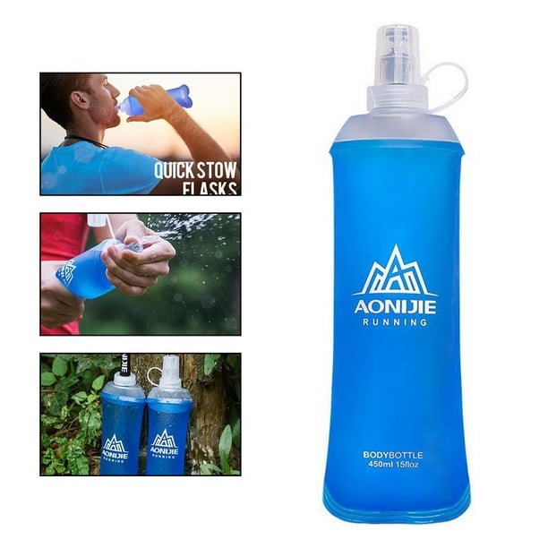Gourde souple, bouteille d'eau douce pliable pour courir, eau douce  pliante, bouteille en TPU sans BPA, voyage portable, boire 