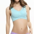 thumbnail image 2 of Aoochasliy Bras for Women Clearance plain Color Front Cross Side Lace Sports Bra Full Cup Bra Vest Tops, 2 of 6