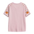 thumbnail image 3 of Jamsmile Women T-Shirts Halloween Pumpkin Football Print Round Neck T Shirts Comfort Pullovers Trendy Basic Loose Tees Shirts, 3 of 3
