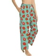 thumbnail image 6 of Salouo Hand Drawn Strawberry Print Women's Pajama Pants Casual Loose Sweatpants PJs Flowy Pants Drawstring Palazzo for Women Wide Leg Pants Lounge Pajama -Small, 6 of 8