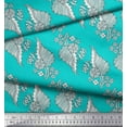 thumbnail image 3 of Soimoi Georgette Viscose Fabric Leaves & Floral Block Print Fabric by Yard 42 Inch Wide, 3 of 3