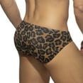thumbnail image 5 of Ynynloco Swimming Trunks for Men Leopard Print Low Rise Bikini Briefs with Adjustable Drawstring Quick Dry Trendy Sexy Swimsuit, 5 of 6