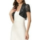 thumbnail image 4 of Inspire Chic Cárdigan Bolero Elegante de Encaje Floral con Cuello de Solapa y Mangas Cortas para Mujeres en Negro, 4 of 5