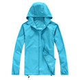 thumbnail image 5 of Clearance！ MITCOWBOYS Jackets For Women Women Solid Rain Jacket Outdoor Plus Size Hooded Windproof Loose Coat Water Proof Raglan Cuff Storage Bag Womens Fall Jackets Womens Casual Jacket XL Blue, 5 of 5